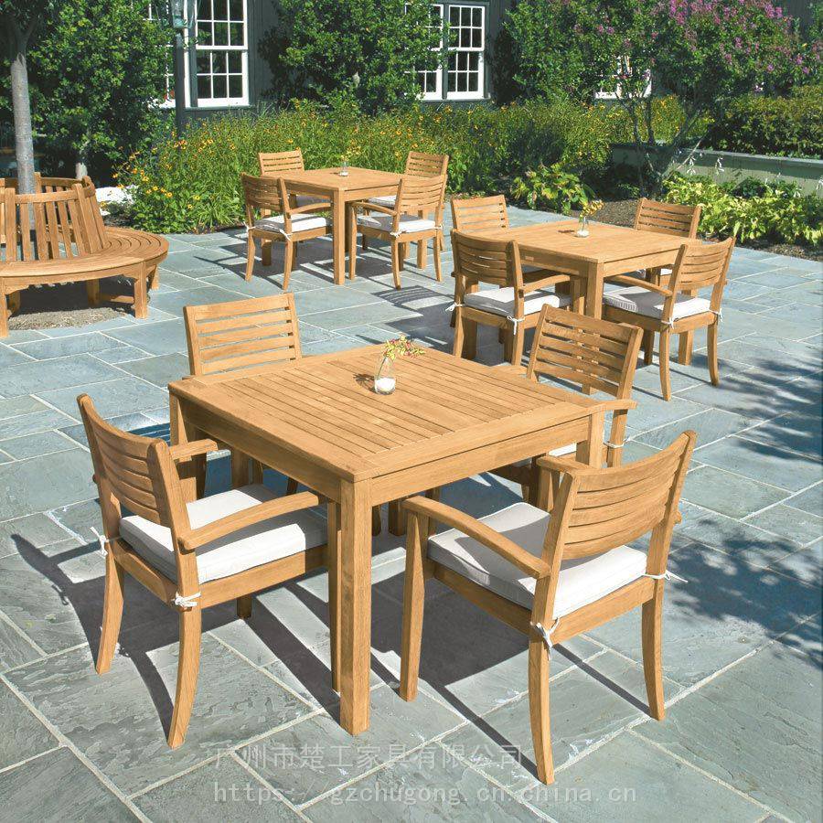 商业户外街柚木餐桌酒店民宿阳台室外柚木桌椅组合柚木椅