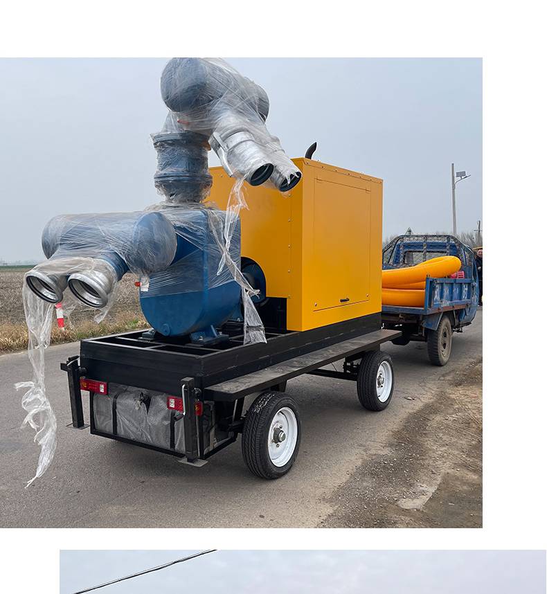 聚仁移动泵车移动式自走式抽水车轮胎平台式吸水泵