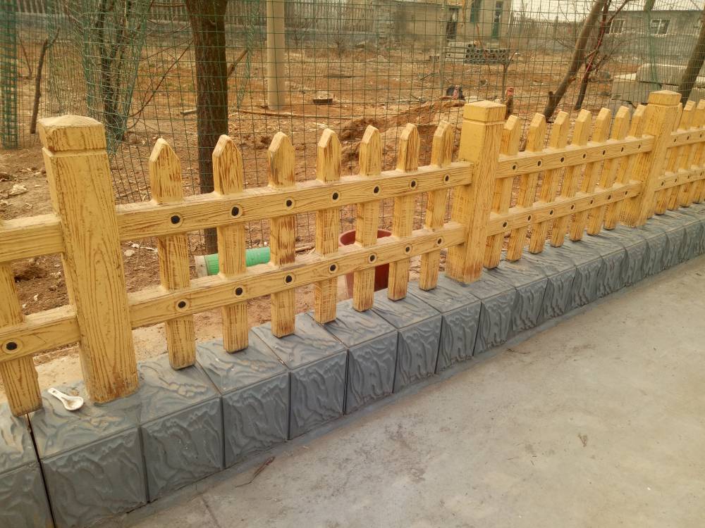 加工定做树皮f型栏杆护栏池塘仿木栏杆钢筋混凝土栏杆