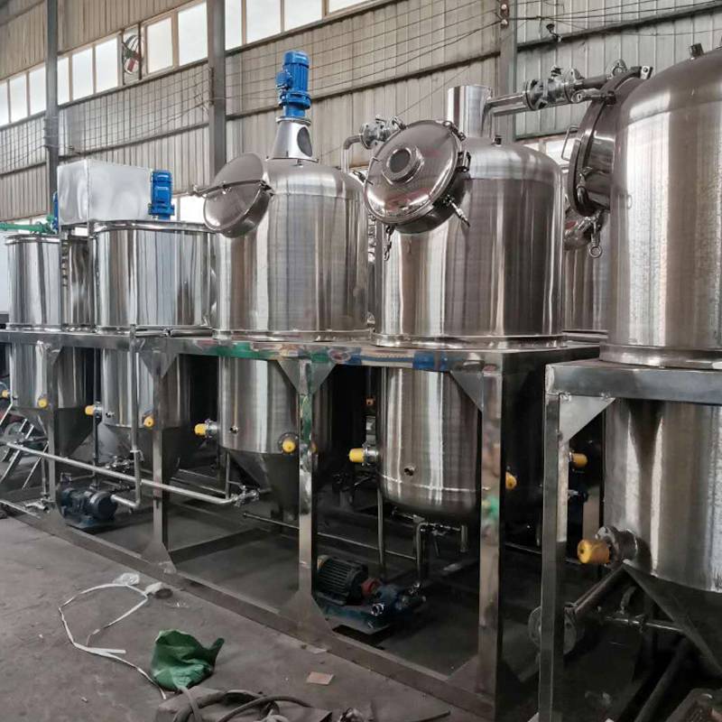 花生精炼油设备小型双罐菜籽油提炼机大豆油成套设备