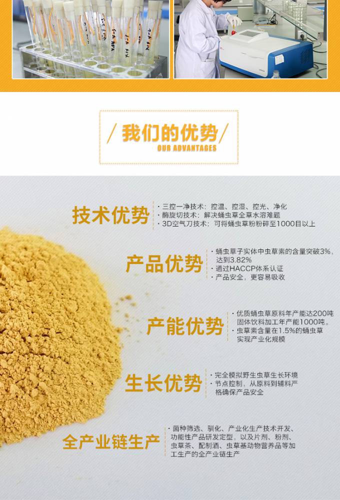 供应虫草素05蛹虫草蛹虫草提取物蛹虫草速溶粉oem原料康能生物