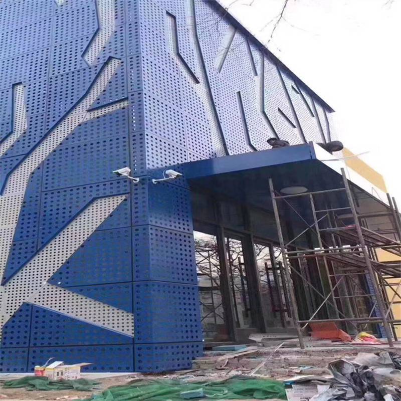 艺术学院20厚烤漆造型门头铝单板来效果图定制