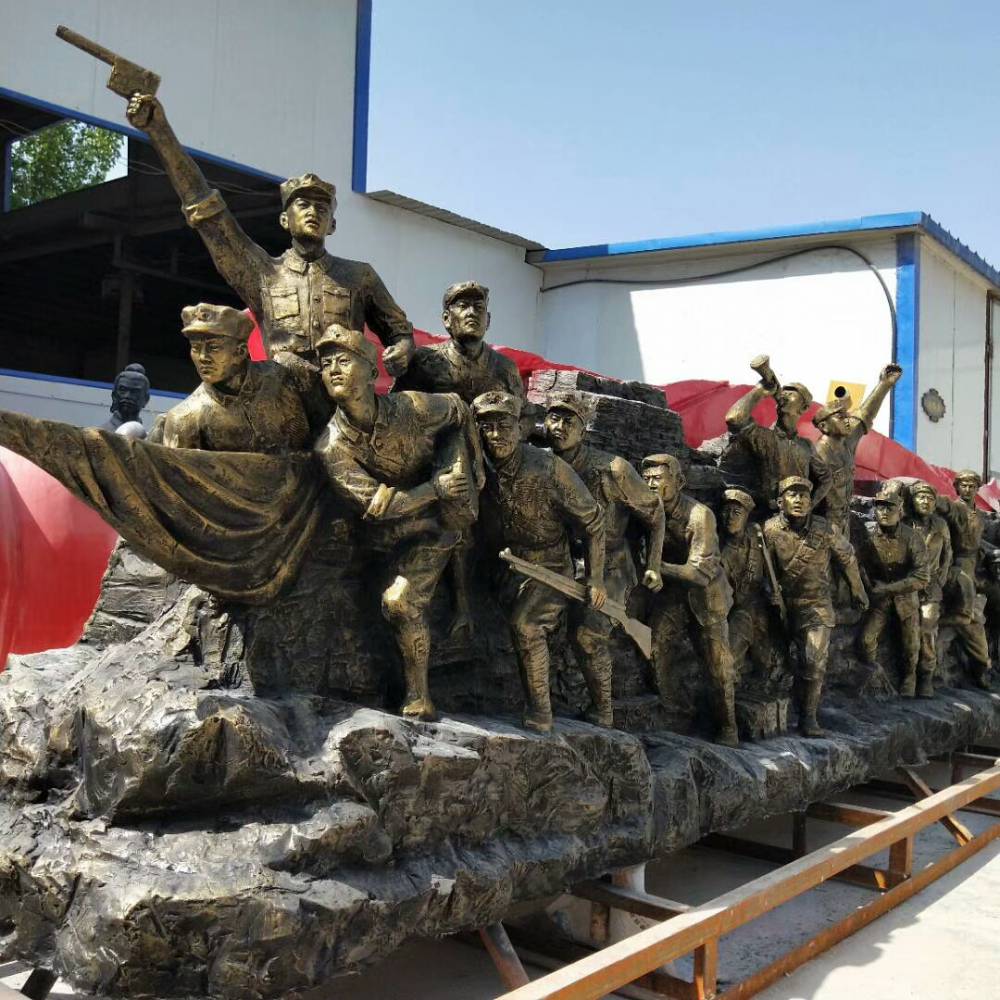 红军军人游击队民兵雕塑八路军抗战英雄人物铸铜雕像景区纪念馆装饰