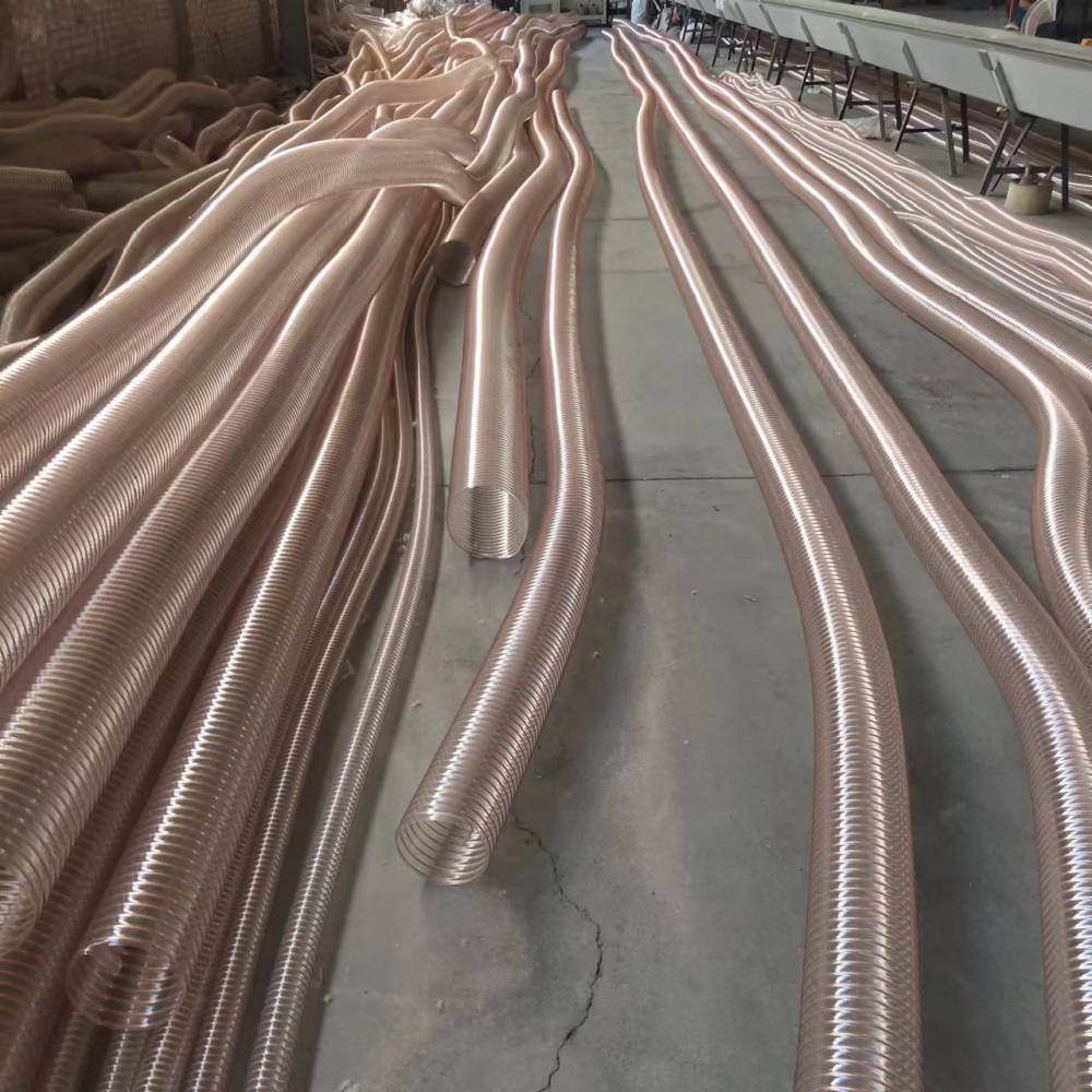 商丘110内径钢丝伸缩软管pu聚氨酯风管吸尘波纹管木工通风管耐拉伸