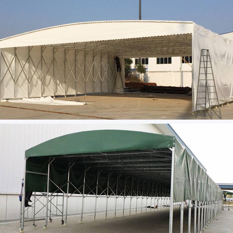 成都新都户外仓储活动雨棚移动推拉伸缩蓬