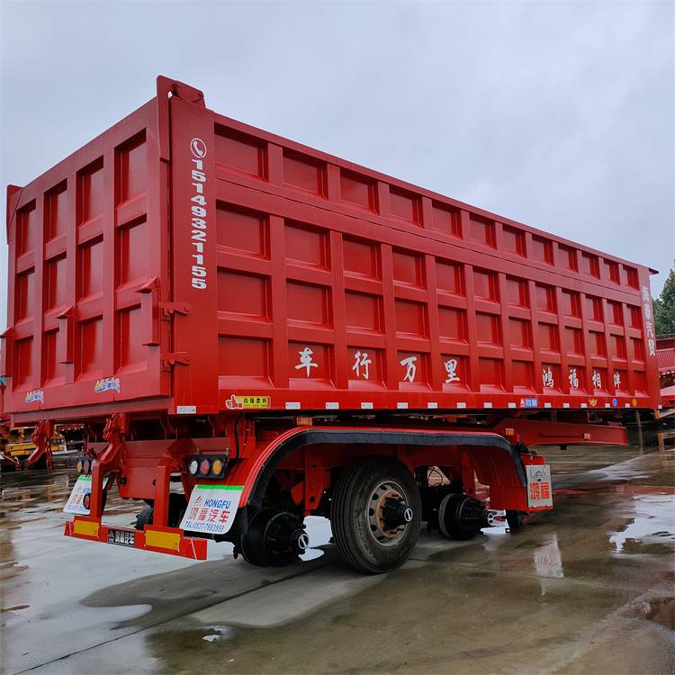 供应重型后翻半挂车内蒙古矿用半挂车百吨王重型自卸半挂车