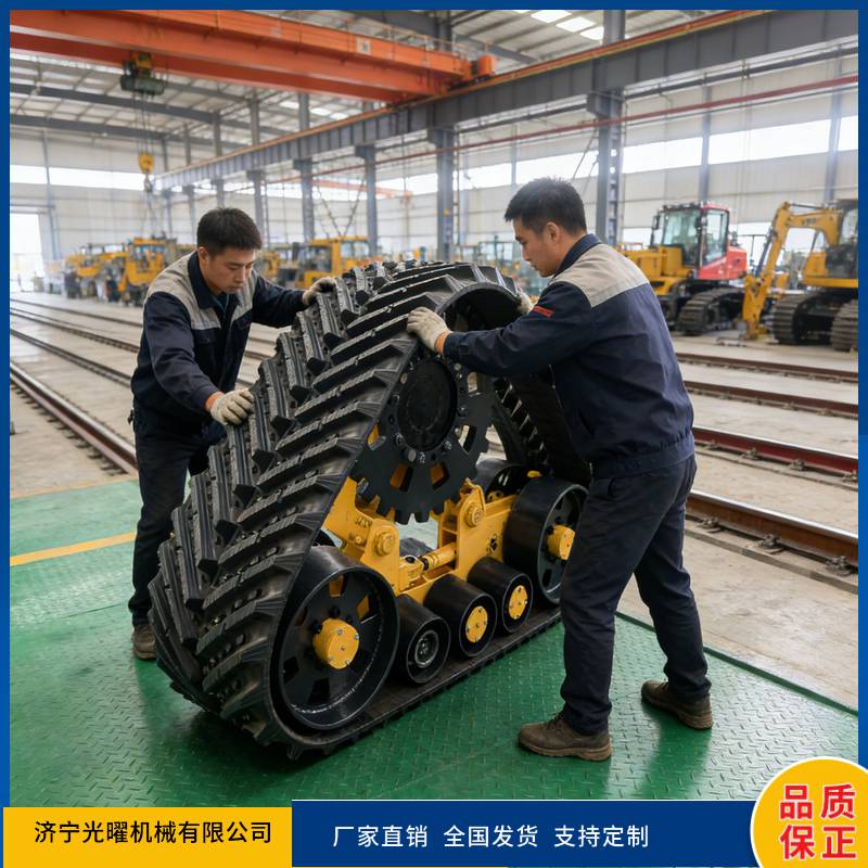 小麦收割机三角履带轮全地形橡胶履带底盘畅通无阻