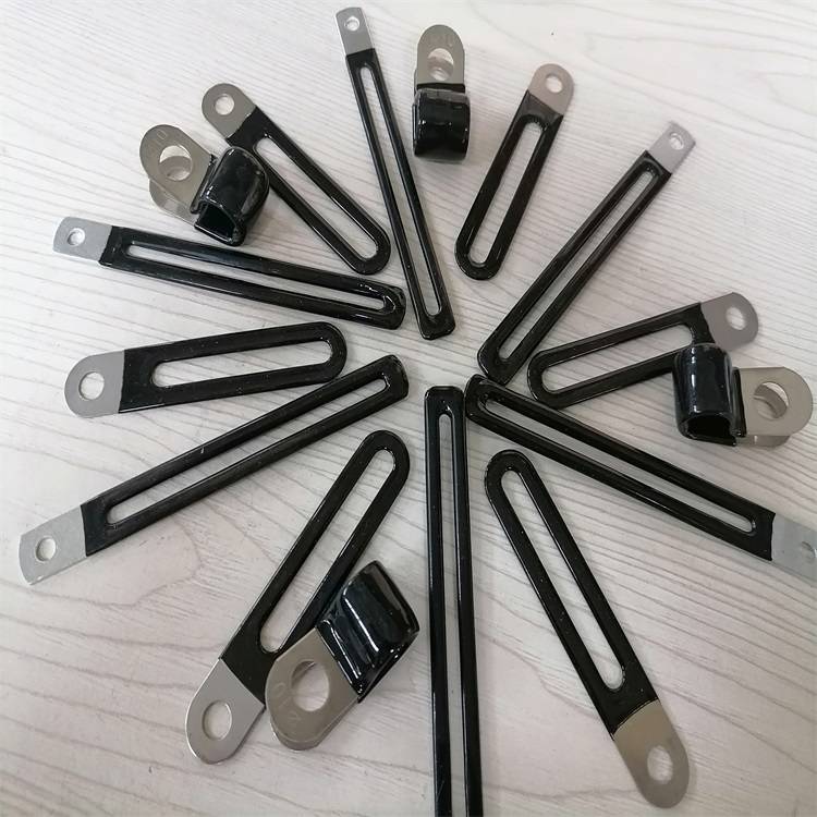 海洋工程黑色包胶金属线卡绝缘可调节一字线夹卡箍线束卡子