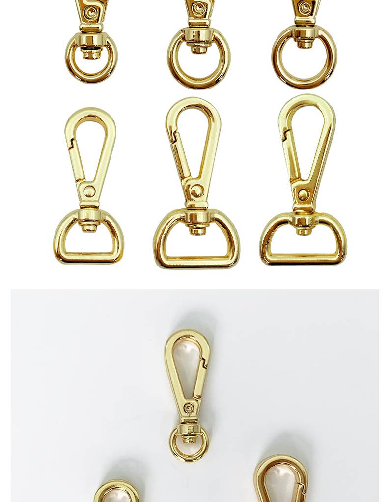 锌合金板扣钩扣手袋女包配件定制金属旋转圆尾厚箱包五金配件狗扣