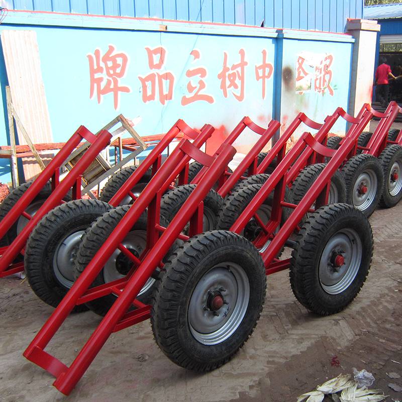 手推式电线杆运输车飞机轮胎单双杆拖杆车手推式线框运杆车