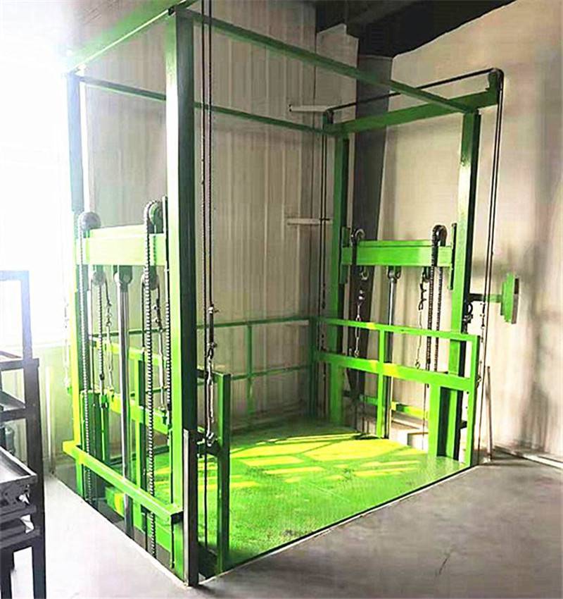 重庆万盛区航天牌单缸壁挂式小型液压货梯双缸双跨室内外货梯