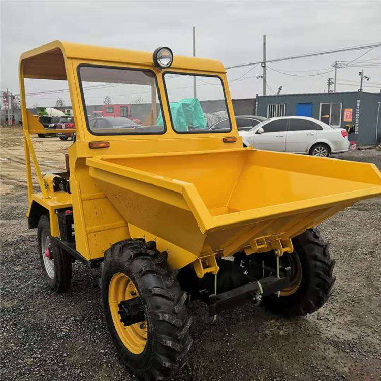载重一吨前置料斗装料车建筑工地柴油翻斗车鑫明机械