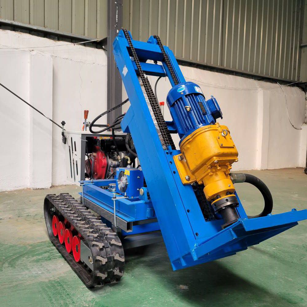 铁路路基加固打孔潜孔螺旋双用钻杆履带式加固钻机