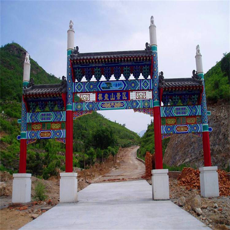 河北区 旅游景区寺庙门楼 景区三门五楼牌楼设计 价格优惠 清秀园林
