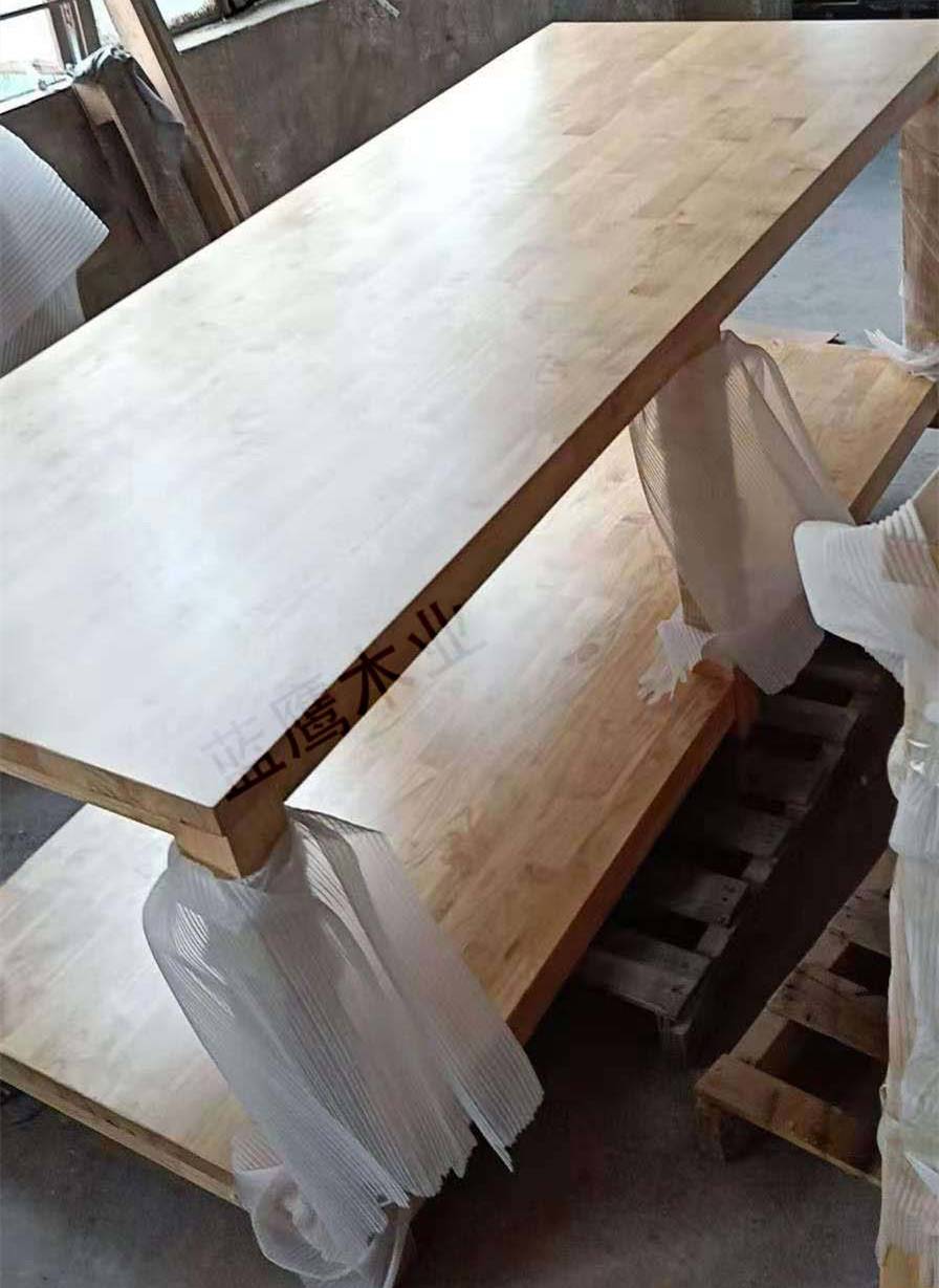 蓝鹰木业橡胶木实木台面板楼梯踏步板办公桌椅按规格定制