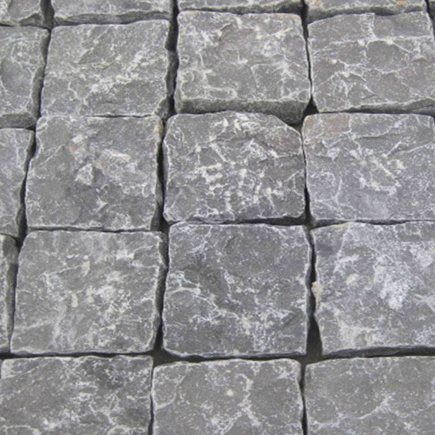 手凿面青石板花岗岩路沿石乱形户外石板铺装效果图