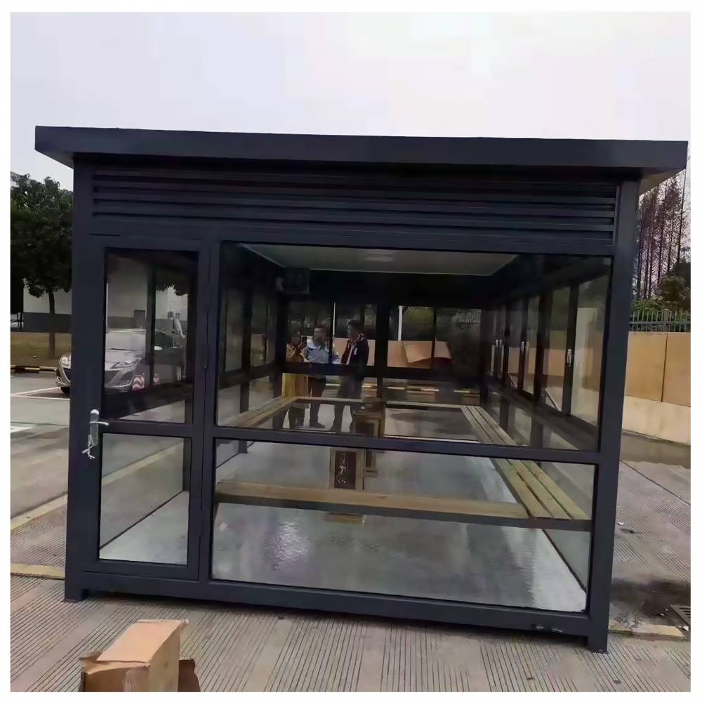 户外吸烟亭定制厂区简易抽烟休息室可移动公共吸烟亭成品保安岗亭