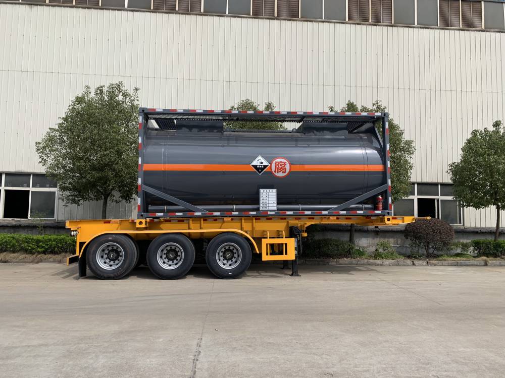 危险品集装箱骨架运输车20英尺30英尺40英尺危险品集装箱骨架运输半