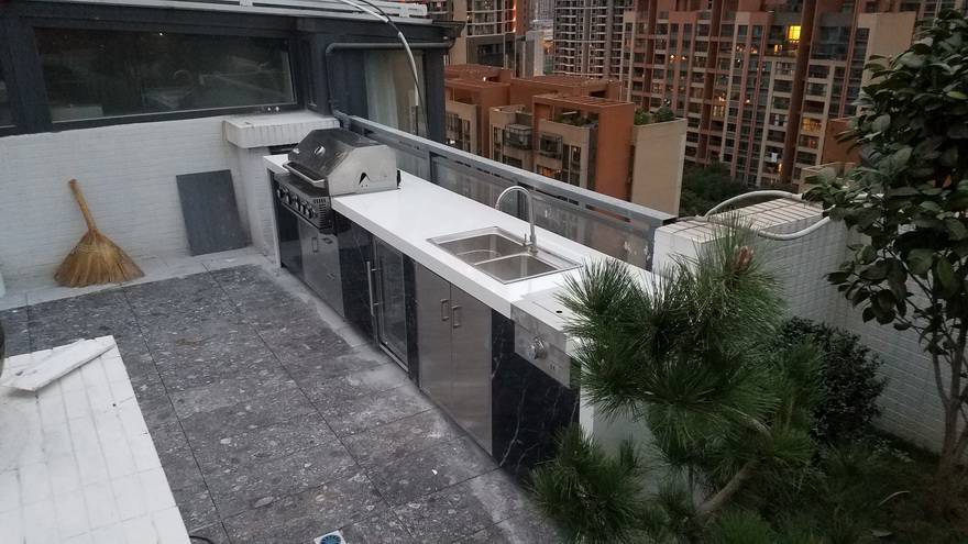 汉江天地大理石别墅烧烤台花园户外烧烤台图片美式户外烧烤台庭院户外