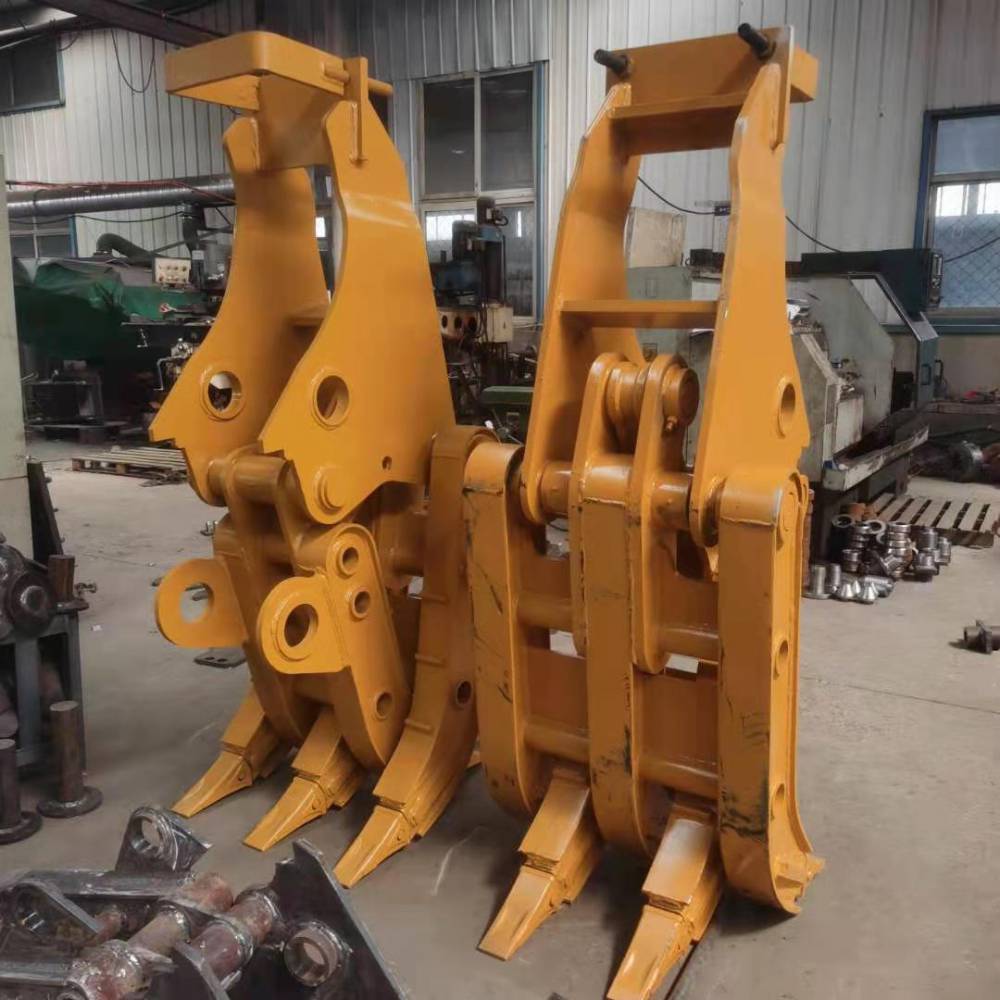 挖掘机液压旋转夹子360度夹木器抓木机75钩机机械抓头