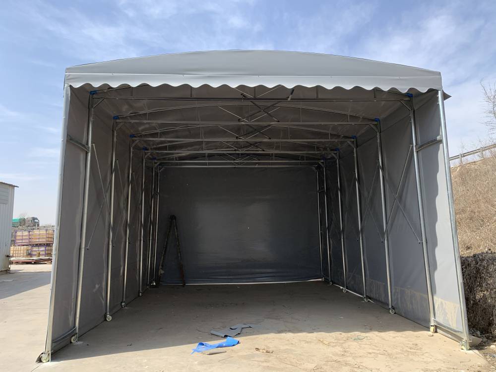 移动仓库棚推拉遮阳棚防雨伸缩棚移动推拉雨篷户外仓储蓬电动推拉篷