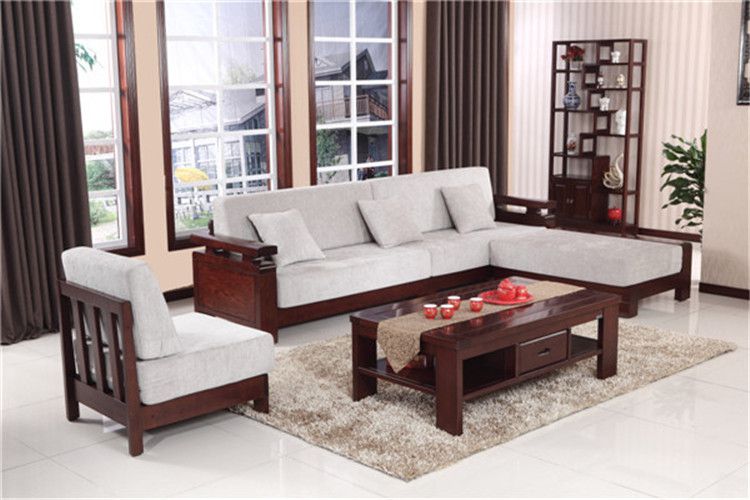 供应木言木语新中式实木转角沙发布艺沙发客厅转角沙发