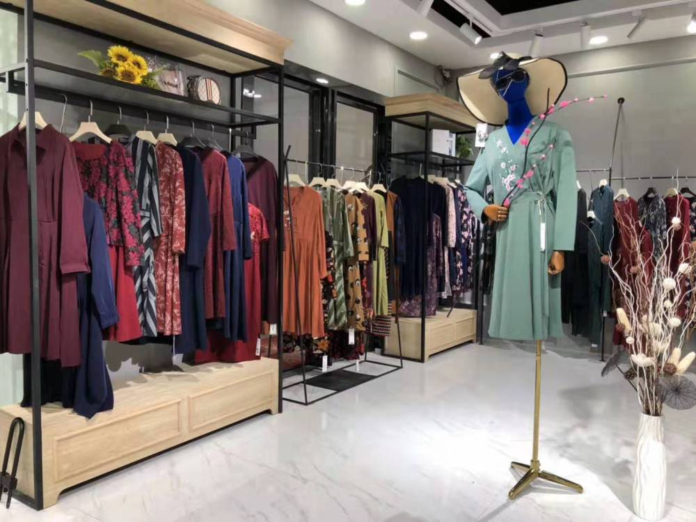 专柜库存货源大码女装水墨佳人连衣裙妈妈装