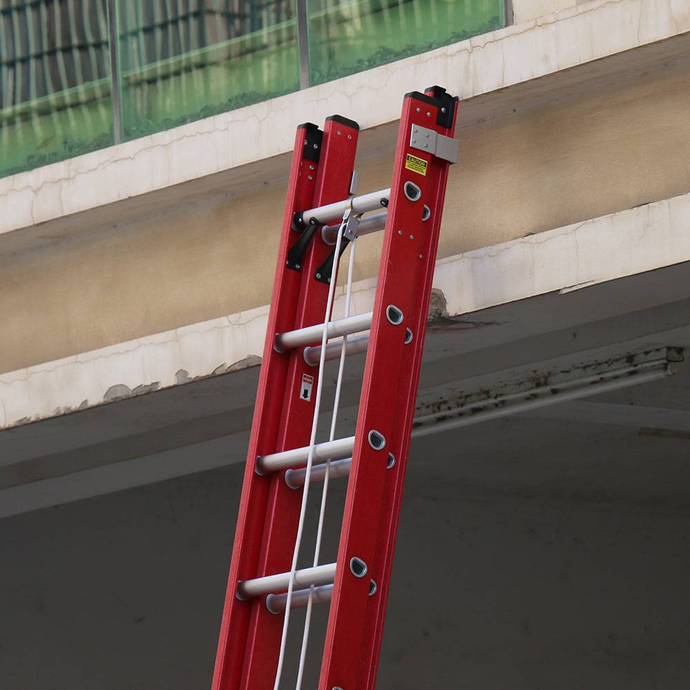 多用途三节收缩式登高拉梯训练双侧伸拉梯消防救援铝合金梯
