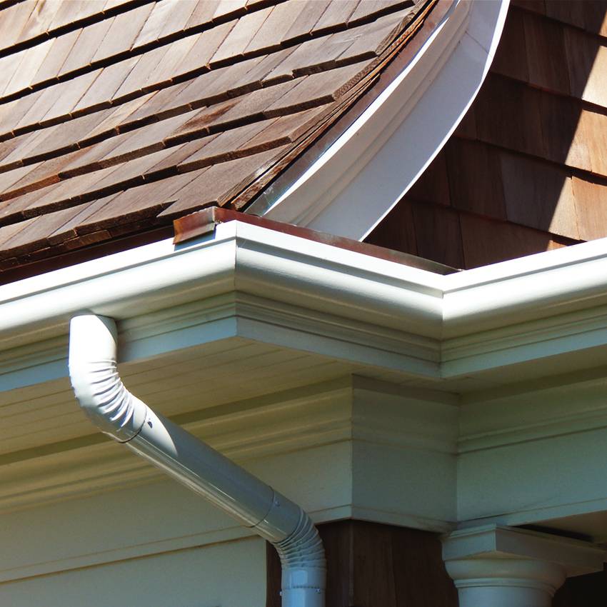 彩铝檐槽雨水管塑料檐沟雨水斗屋面檐槽雨链山西怀仁腾诚建材