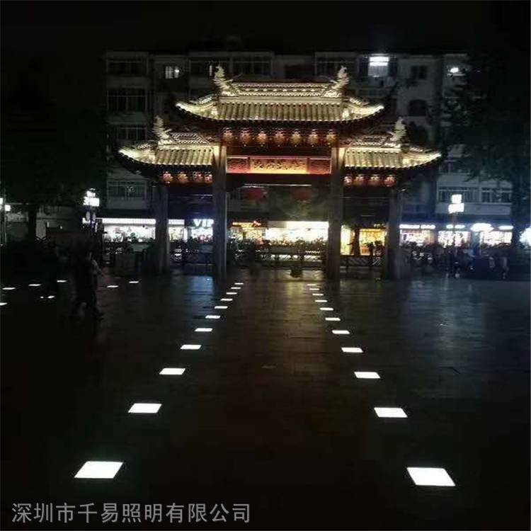 十字道路红绿灯同步地面道路发光地砖 不锈钢 耐压LED地砖灯