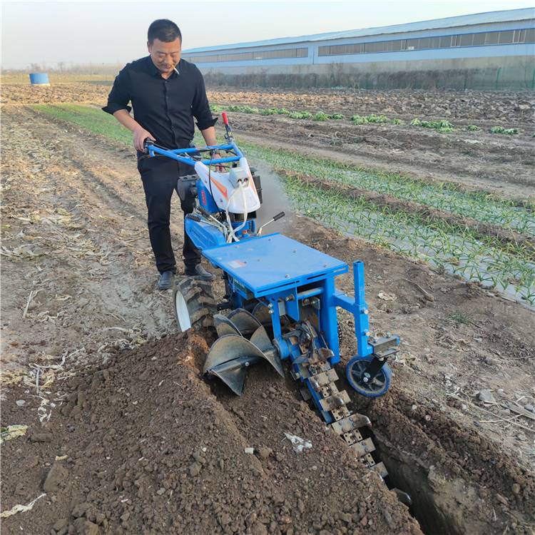 好操作柴油小型開溝機種山藥鏈條挖溝機埋管埋線自走式開槽機