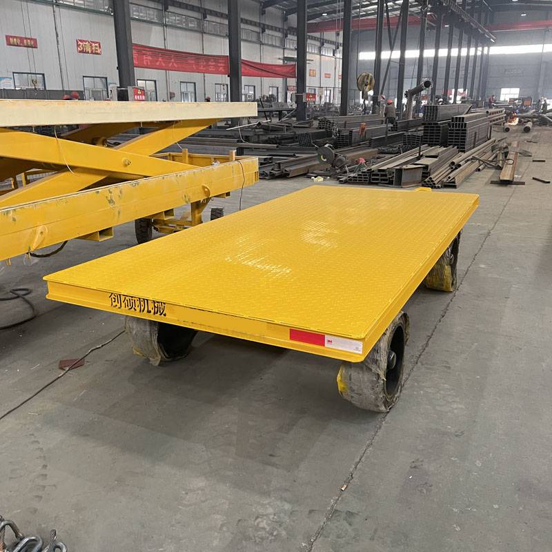 载重8吨10吨牵引式平板车厂区转运车创硕平板拖车