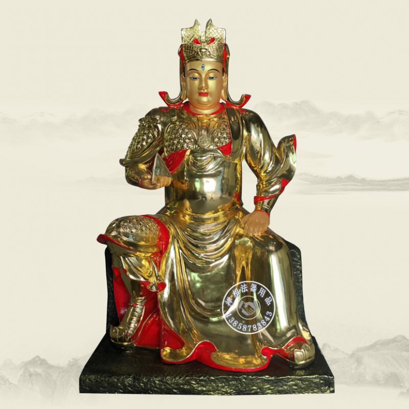 禅相法器塑造道教玻璃钢神像五显灵官大帝彩绘马三只眼