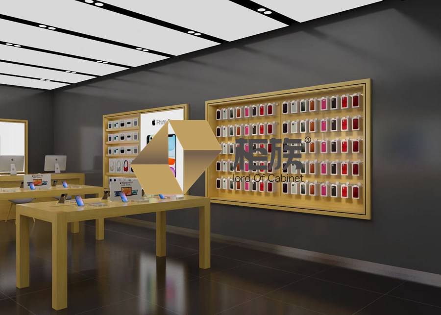 木纹苹果体验店展台款式整店展台供应