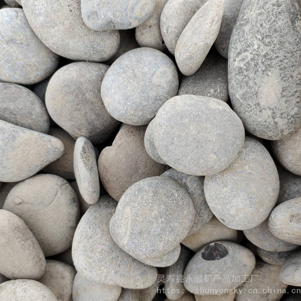 乌兰察布灰色扁平鹅卵石铺路35公分灰色鹅卵石永顺厂家