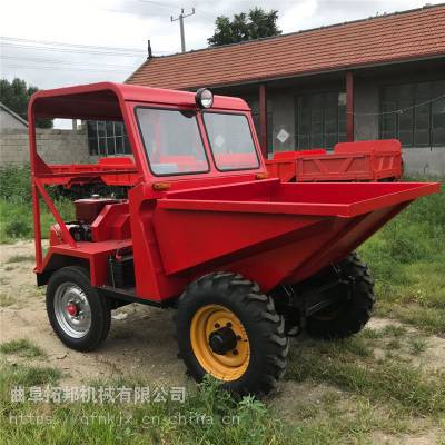 【建筑用短途运料车价格低廉四驱前置翻斗车 拓邦机械液压自卸工程翻