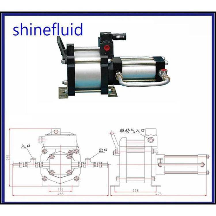 赛特思sast不锈钢自动增压泵 空气压力放大器 紧凑型设计200mm