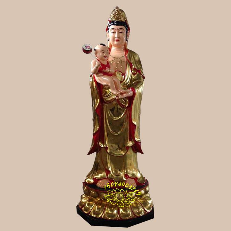 送子观音佛像送子娘娘神像九龙圣母佛像厂家观音菩萨神像哪里请图片