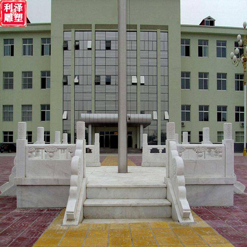 仿汉白玉旗台尺寸人造石旗台造型白色人工制作旗台景观雕像旗台制作