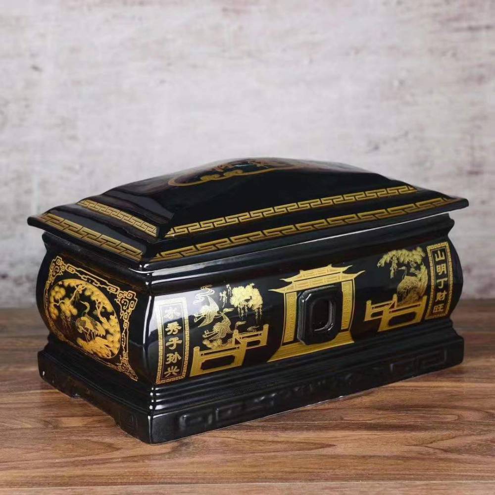 陶瓷寿盒男女通用骨灰坛龙凤图案特大号陶瓷罐子厂