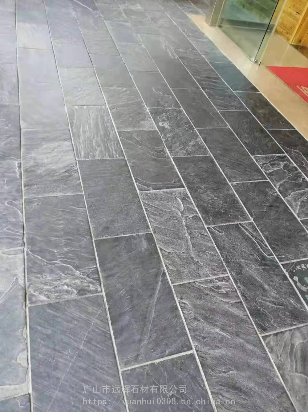 景区公园铺路青石板地砖 碎拼青石板汀步石 室外防滑地铺石板岩