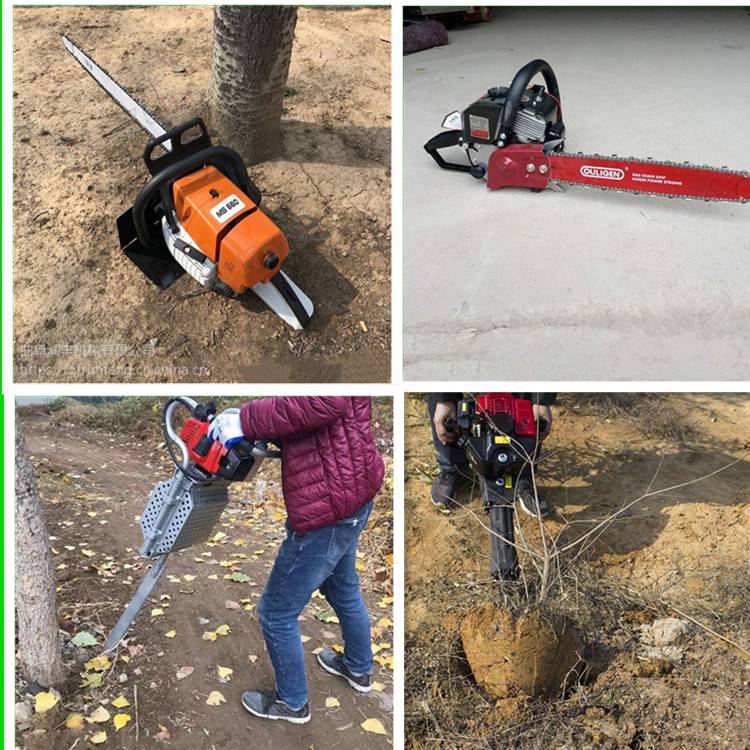 小型挖树机精巧的设计,可忽略任意株距进行苗木起苗断根作业,不受空间