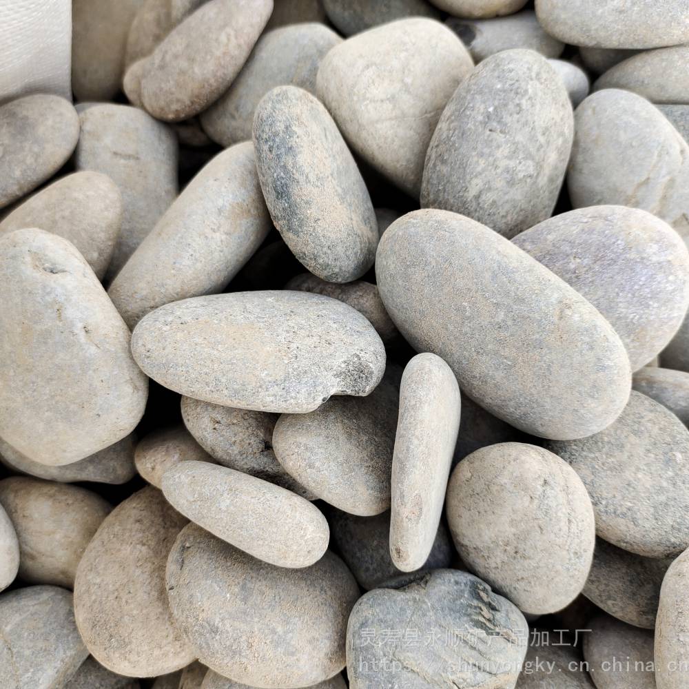 人工挑选35公分灰色扁平鹅卵石河南永顺品牌