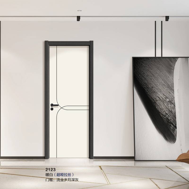 全屋定制极简绿晶木门现代简约室内房间平开门
