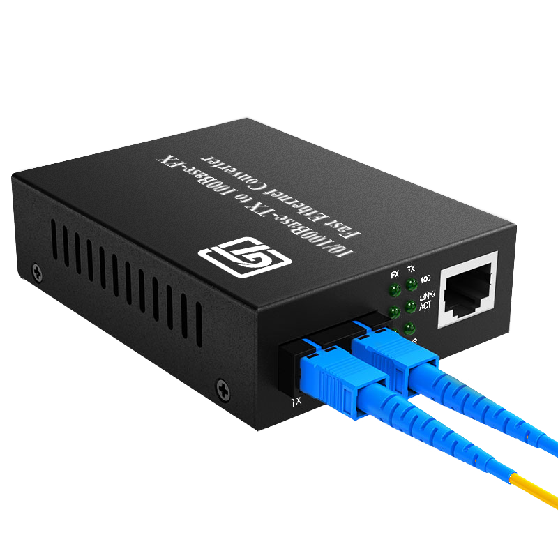 10100m单模双纤光纤收发器百兆光电信号转换光特通信厂家批发