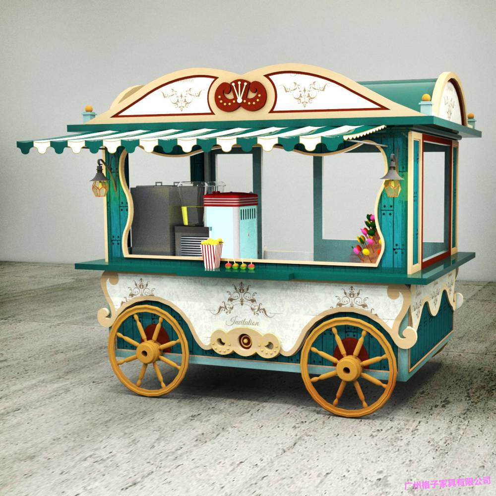 自贡方特乐园餐饮花车广场美食商品摊亭景区移动小卖部