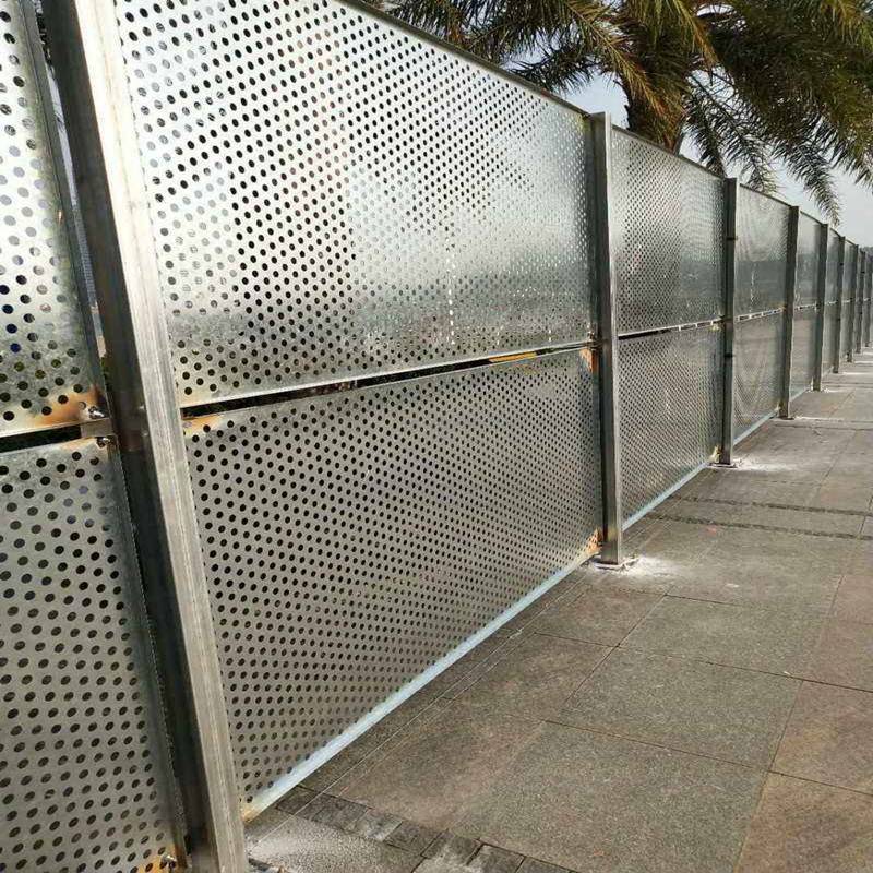 防风抑尘金属板工程护栏压孔型透风冲孔围挡瑞莱丝网