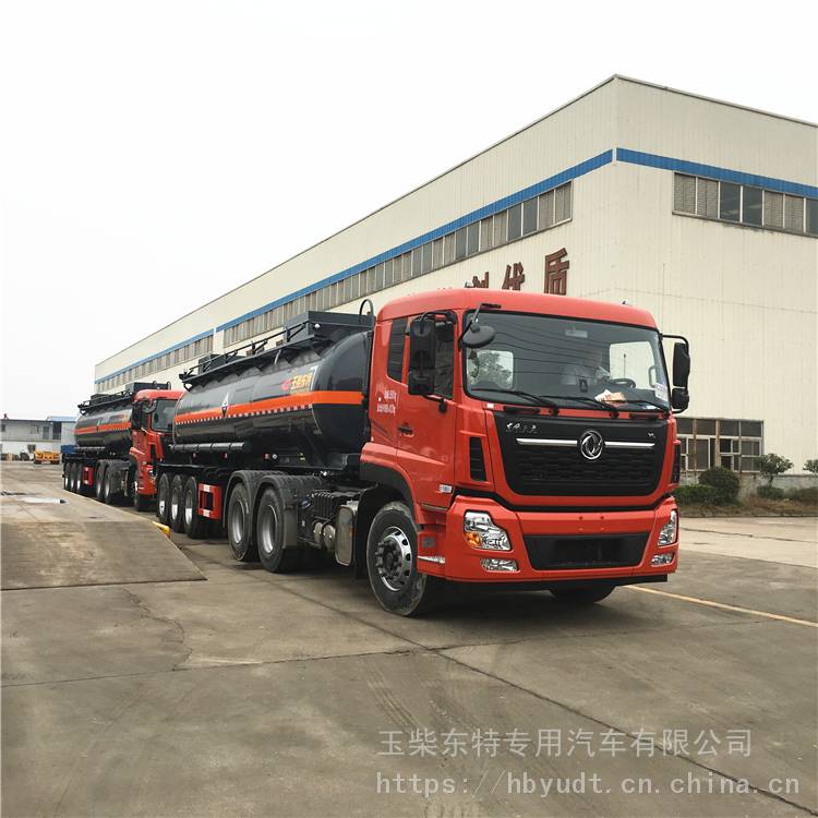 八类罐式拖车 特运牌全塑防腐槽罐 滚塑复合运输车