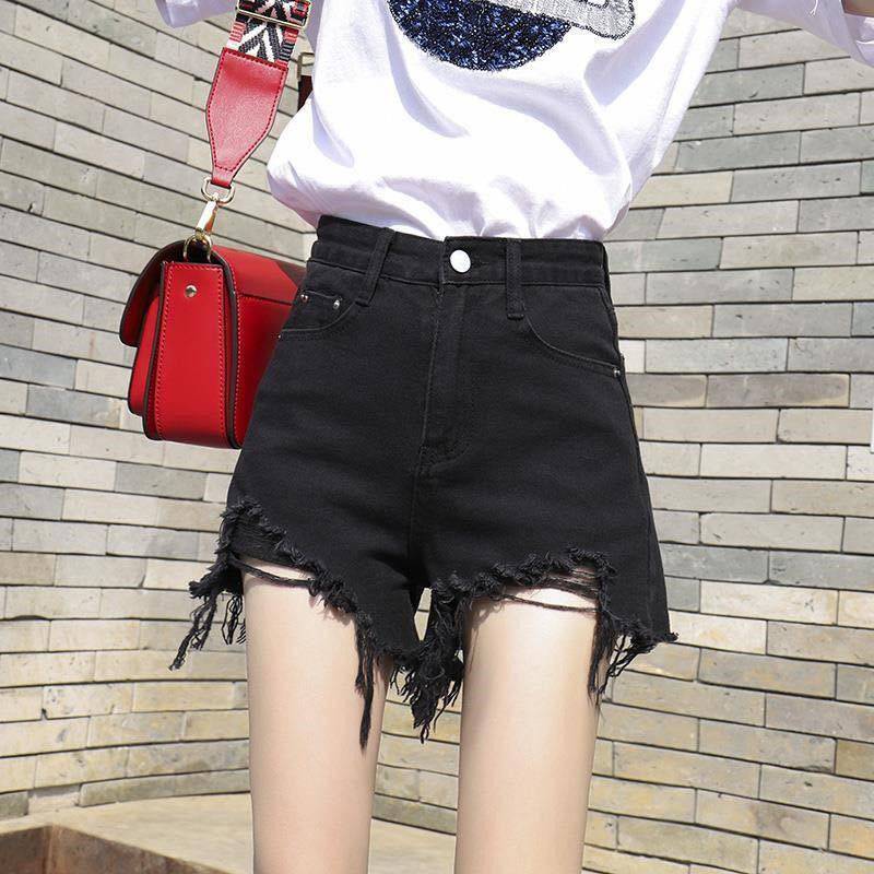 河南漯河5元以下服装批发女牛仔短裤松紧腰百搭个性女式短裤平价处理重庆批发市场哪个***