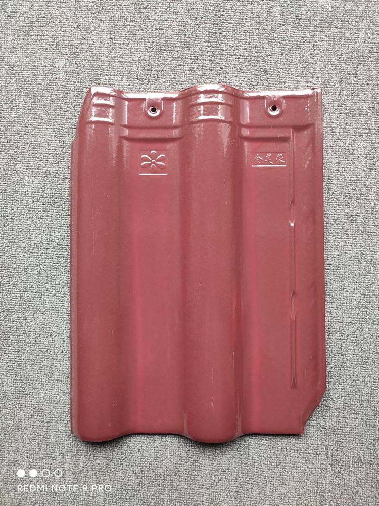 彩色双筒瓦房顶斜角烧结瓦中式屋面瓦隔热隔寒
